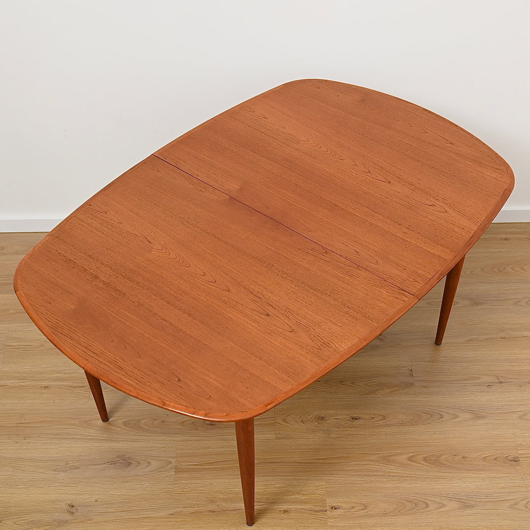 Parker Mid Century Teak Extendable Dining Table D End Elliptical