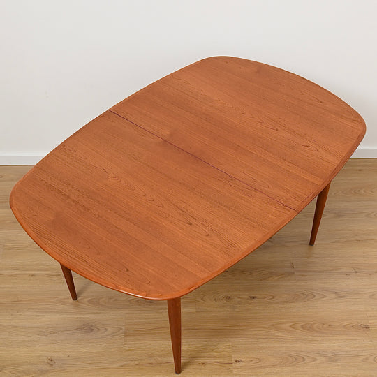 Parker Mid Century Teak Extendable Dining Table D End Elliptical