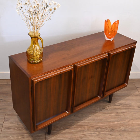 Mid Century Walnut Sideboard LP Record Cabinet by Chiswell