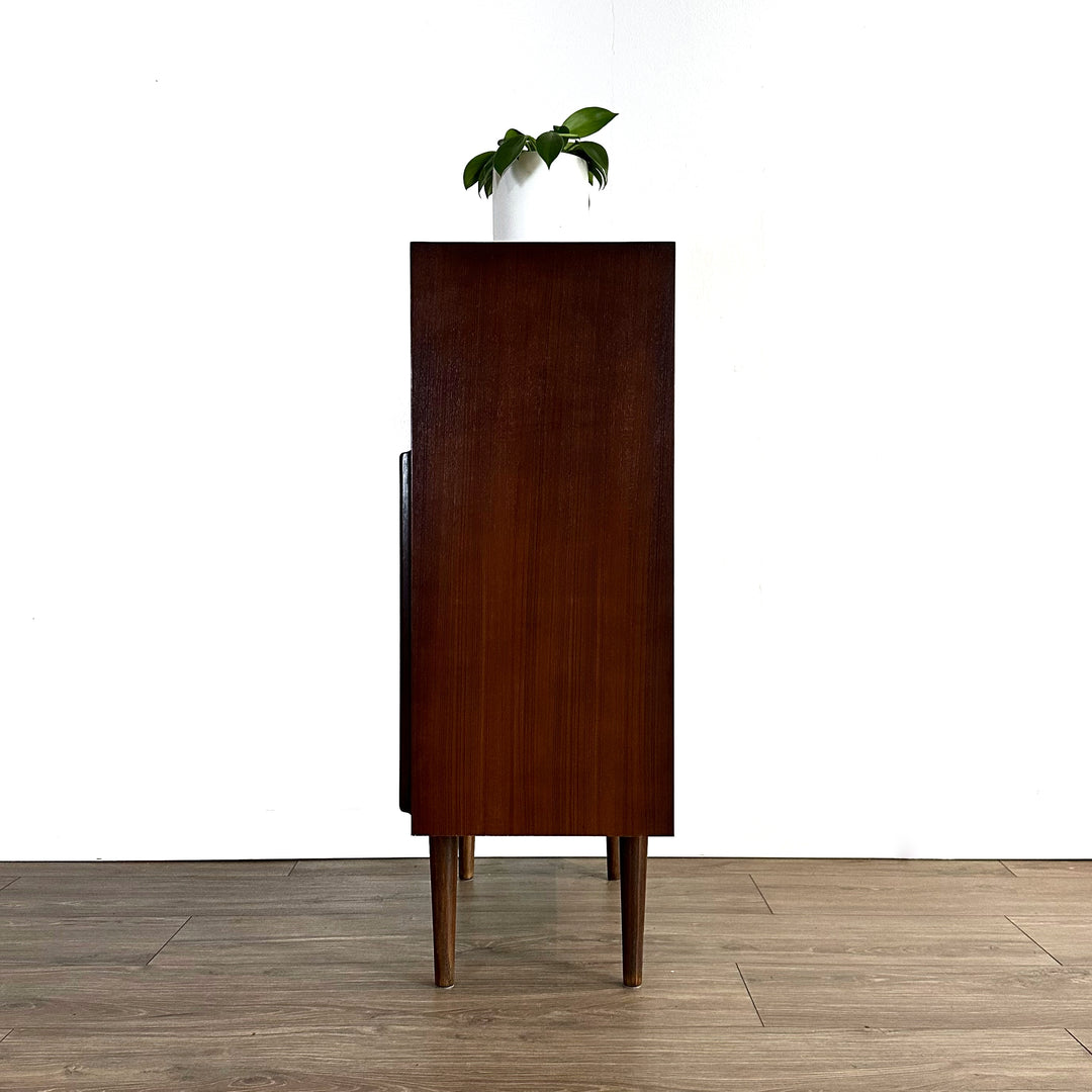 Mid Century Walnut Bar Cabinet Sideboard by Chiswell