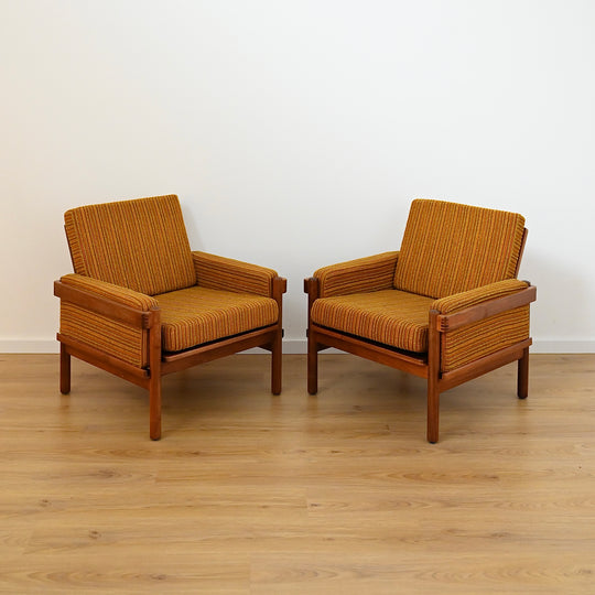 Rare Danish Deluxe "Rifka" Lounge Suite - Blackwood Frames and Original Mustard Upholstery