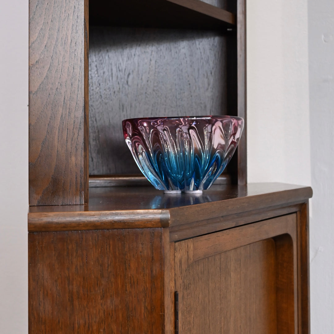 Mid Century Walnut Sideboard Corner Cabinet Bookshelf by Chiswell