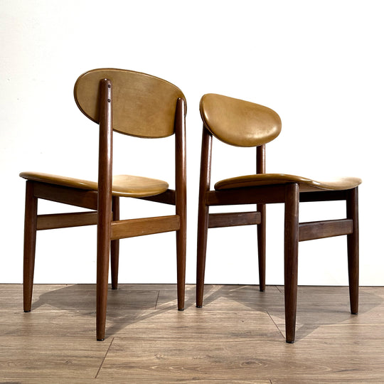 6x Mid Century Mustard Vinyl Dining Chairs by Elite