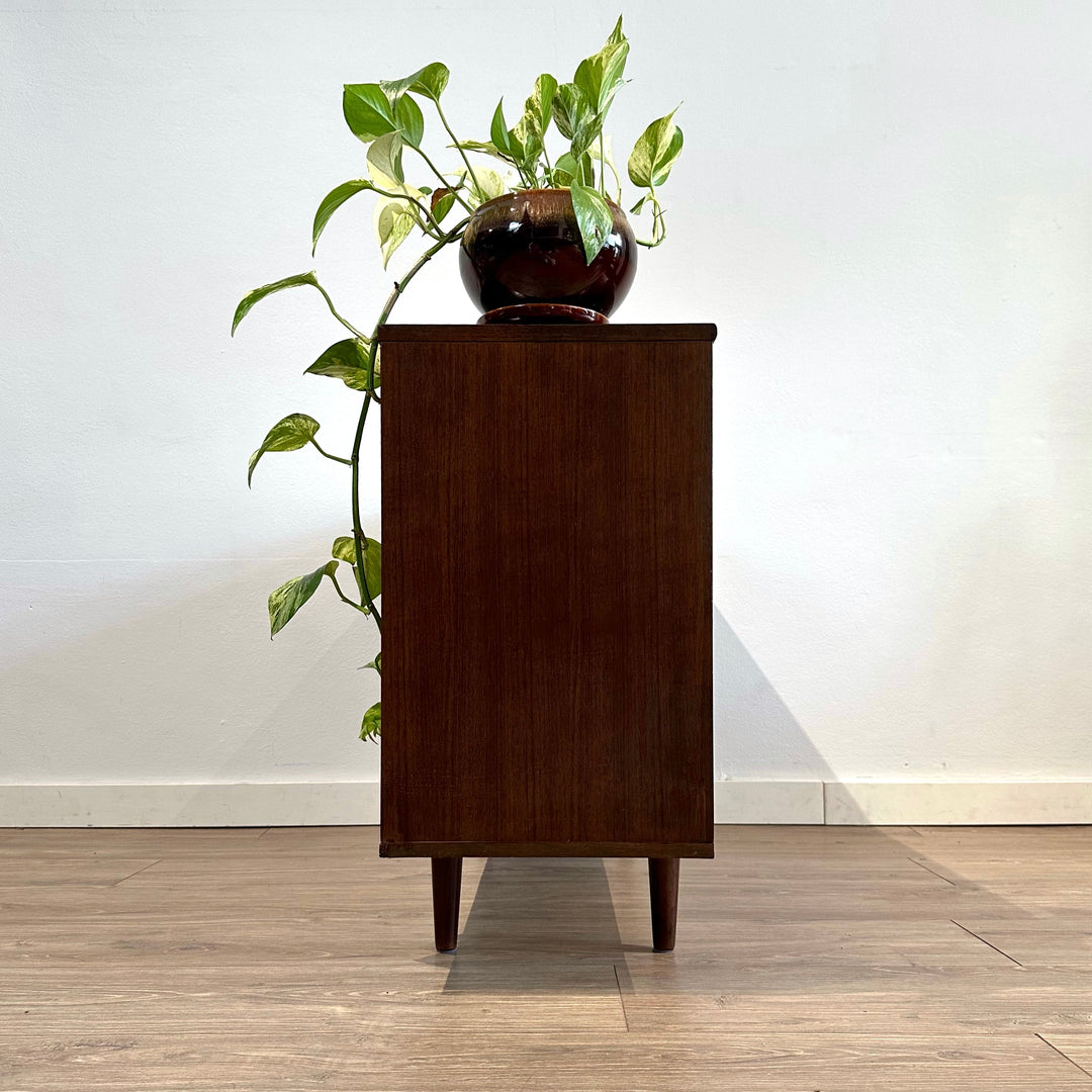 Mid Century Walnut Sideboard LP Record Bookcase by Chiswell