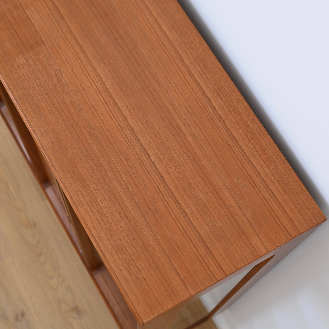 Mid Century Teak Sideboard Credenza Display Bar Cabinet by Chiswell