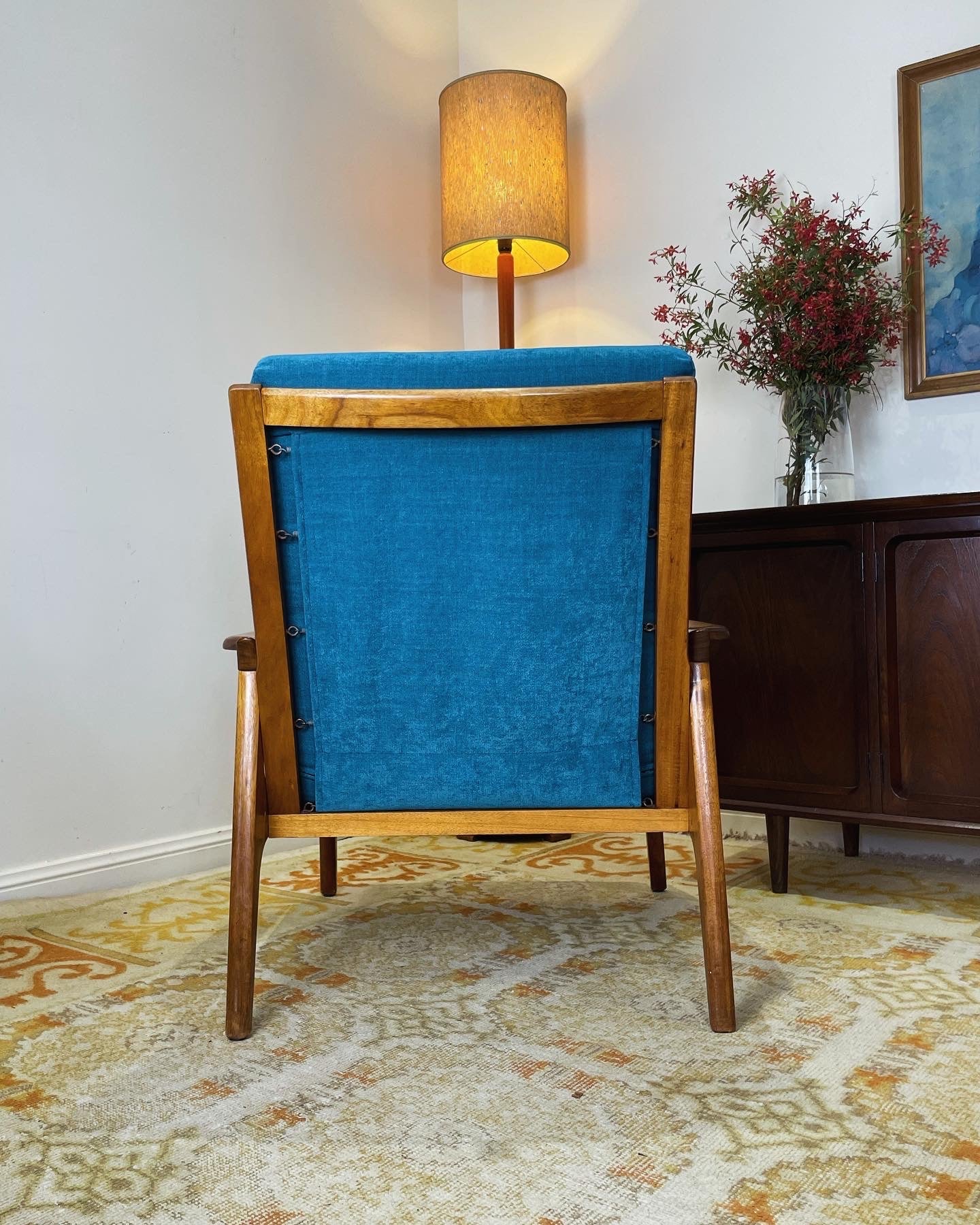 Teal mid century chair hot sale