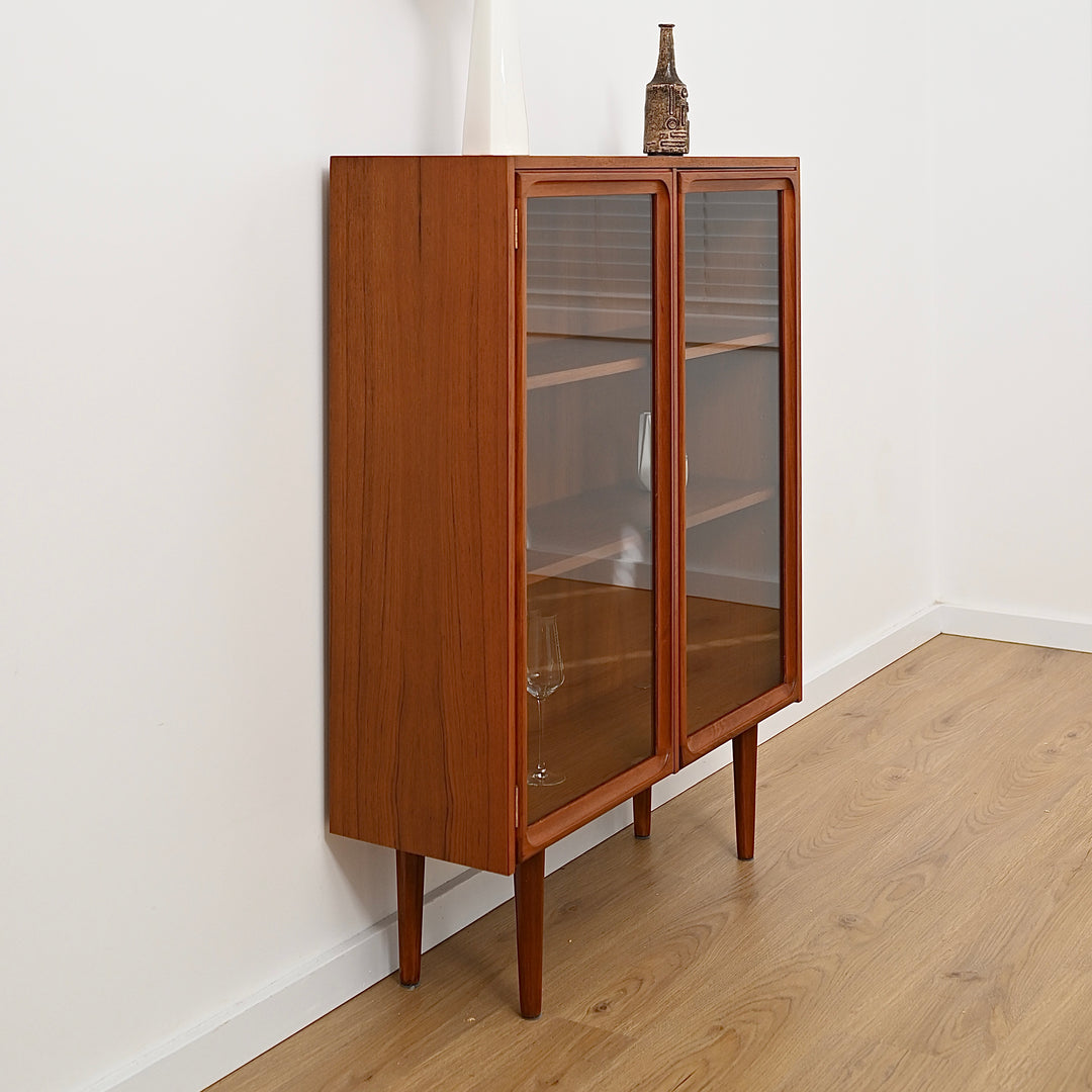 Parker Teak Glass Display Cabinet Sideboard Credenza