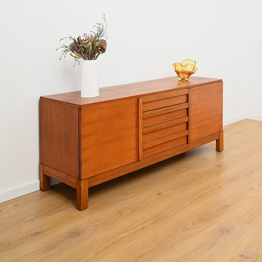Mid Century Teak Sideboard Buffet by Danish De Luxe - Refinished