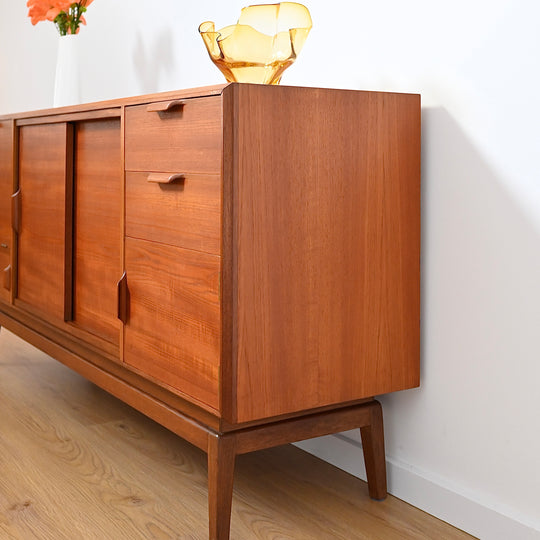 Mid Century Teak Dresser Drawers Low Boy Sideboard by Maison Paul