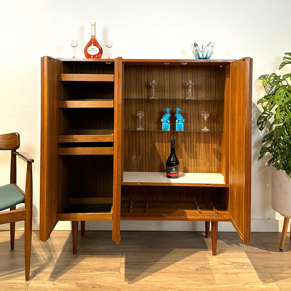 Mid Century Teak Sideboard Storage Cupboard Credenza Wall Unit by Chiswell