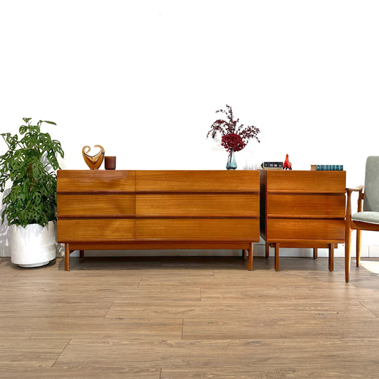 Mid Century Teak Bedside Table Drawers Dresser by Parker