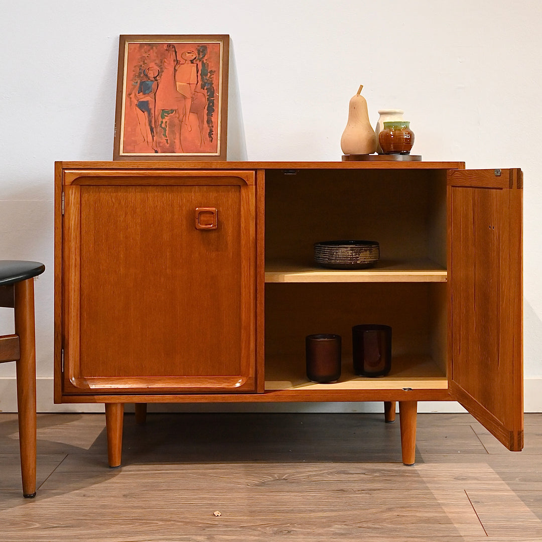 Mid Century Teak Sideboard LP Record Cabinet by Parker circa 1970s