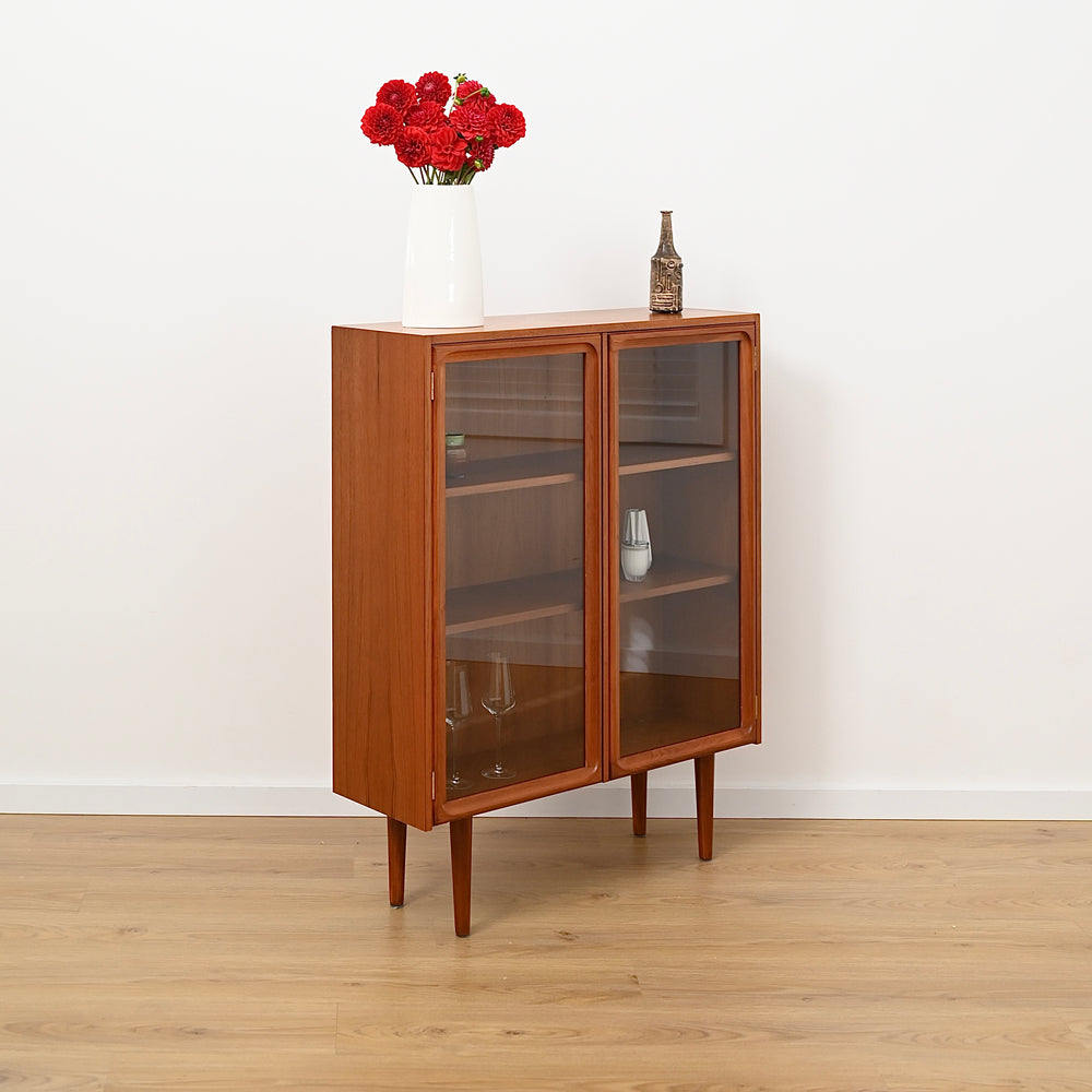Parker Teak Glass Display Cabinet Sideboard Credenza