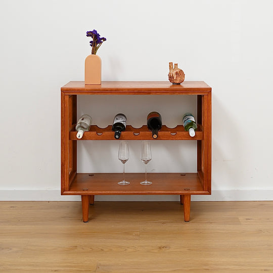 Mid Century Teak Wine Bar Storage Side table by Chiswell