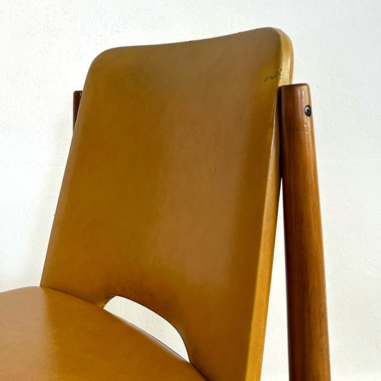 4 x Mid Century Teak and Mustard Vinyl by CRO