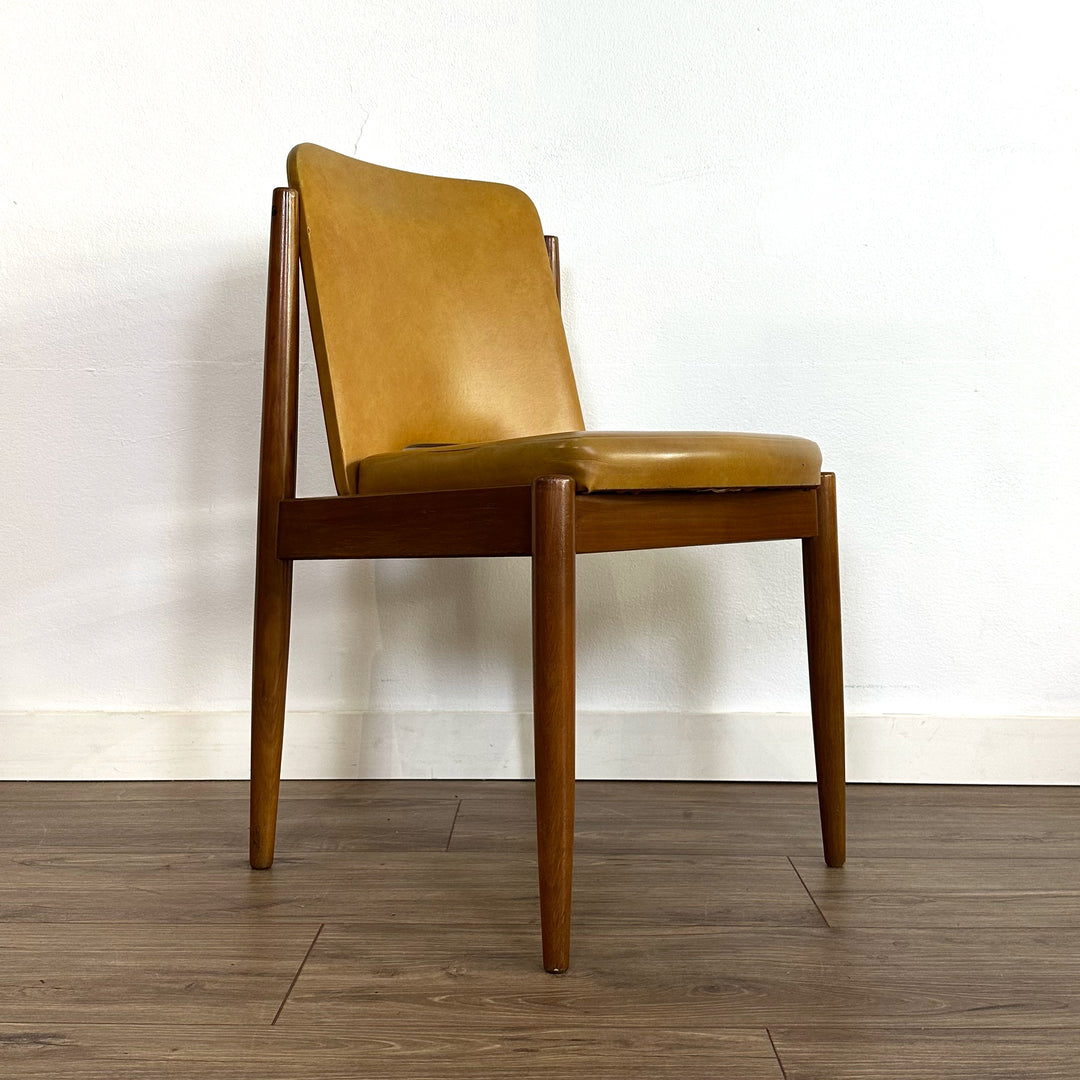 4 x Mid Century Teak and Mustard Vinyl by CRO