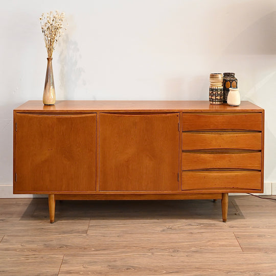 Mid Century Teak Sideboard Buffet Credenza by TH Brown