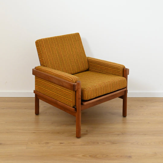 Rare Danish Deluxe "Rifka" Lounge Suite - Blackwood Frames and Original Mustard Upholstery
