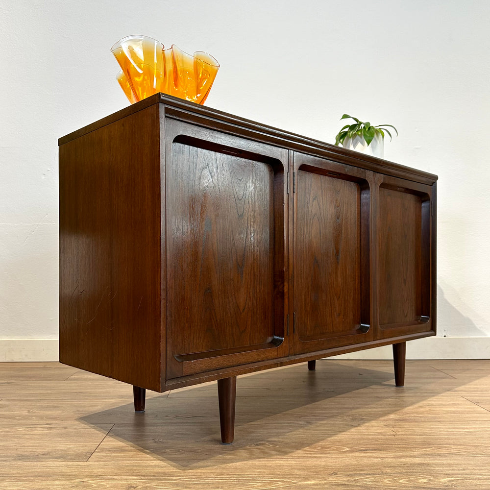 Mid Century Walnut Sideboard LP Record Cabinet by Chiswell