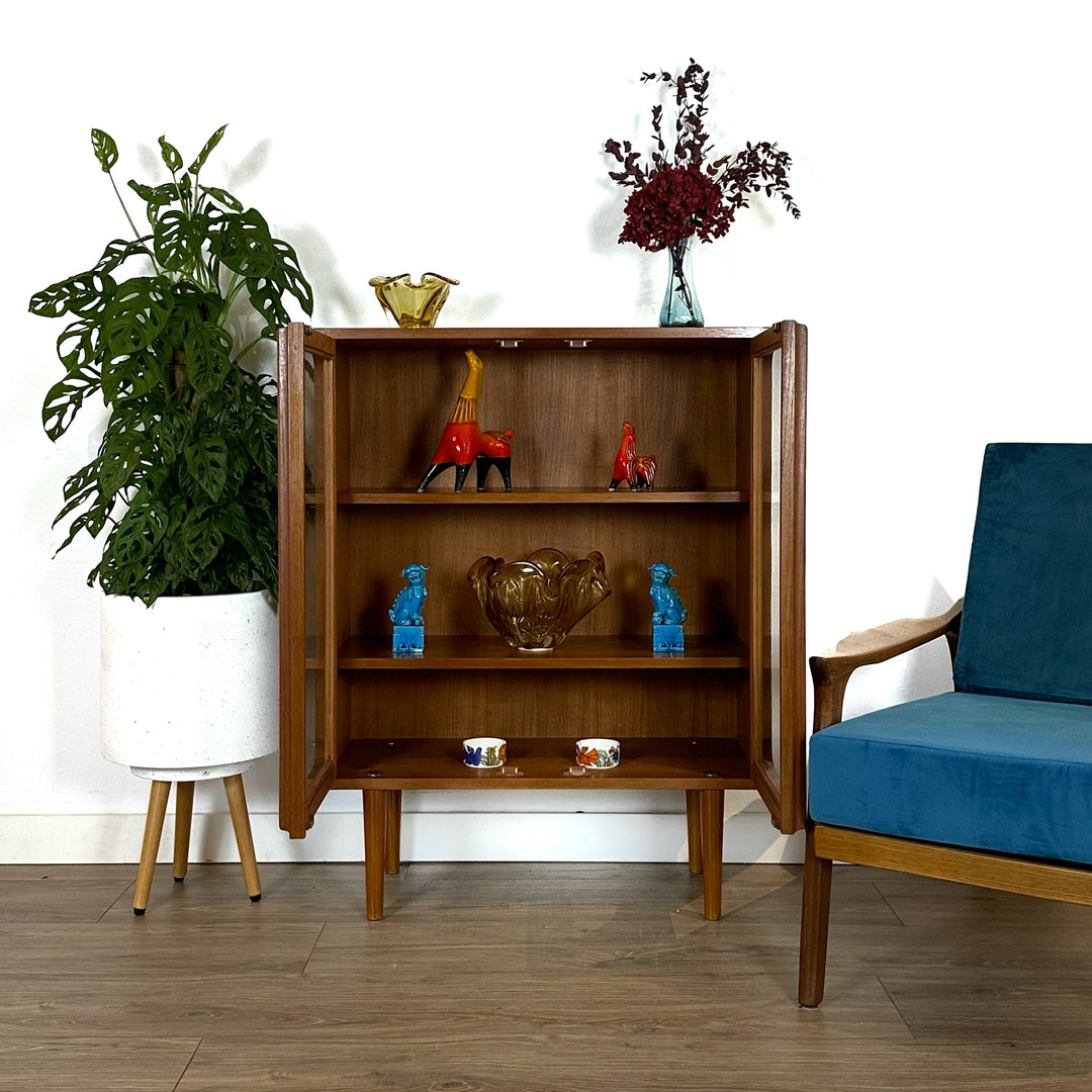 Mid Century Teak Sideboard Display Cabinet by Chiswell