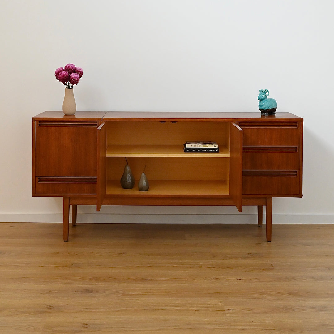 Mid Century Teak Sideboard LP Record Cabinet by Wrightbilt