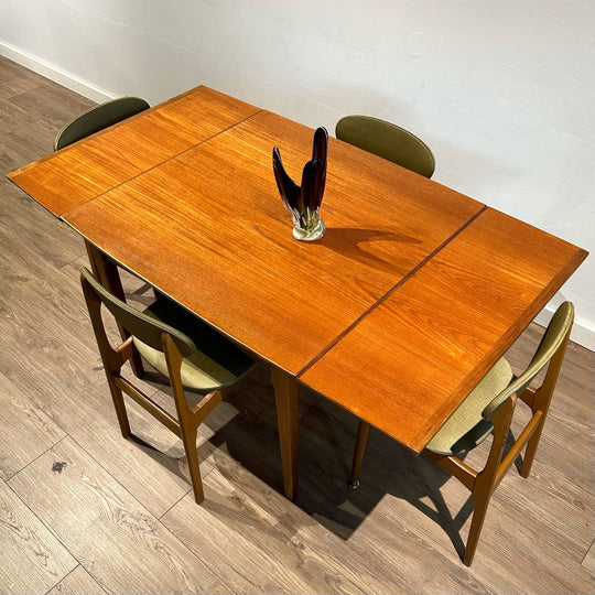 Mid Century Teak Extendable Dining Table by Fler