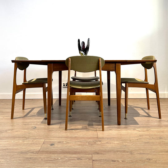 Mid Century Teak Extendable Dining Table by Fler