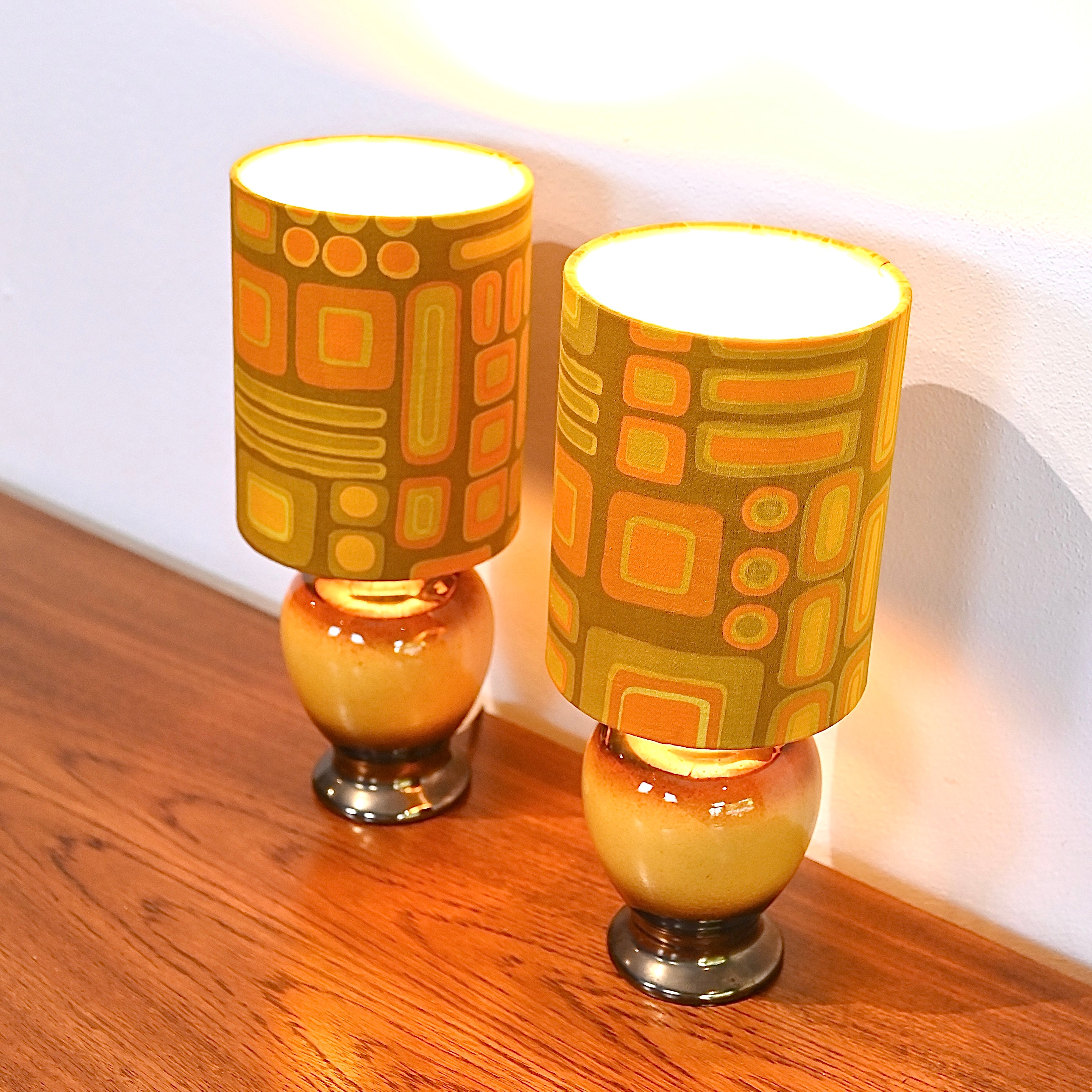 Retro Mid Century Ellis Style Bedside Lamp Pair