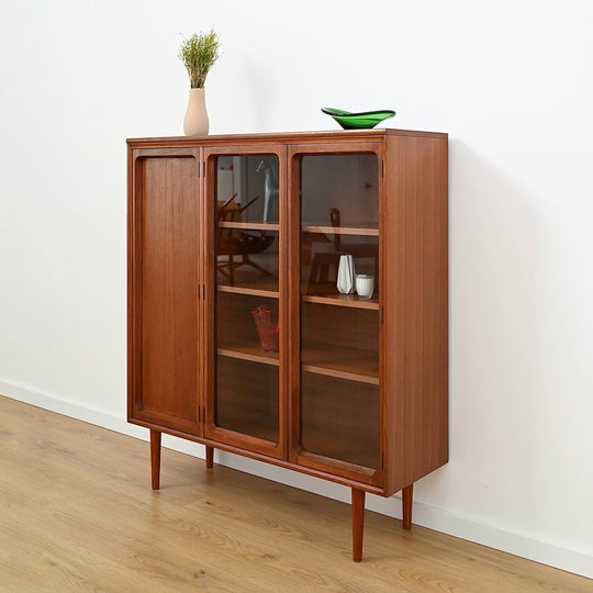 Mid Century Teak Sideboard Buffet Display Cabinet by Chiswell
