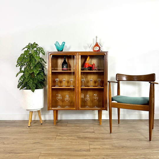 Mid Century Teak display cabinet sideboard by Parker