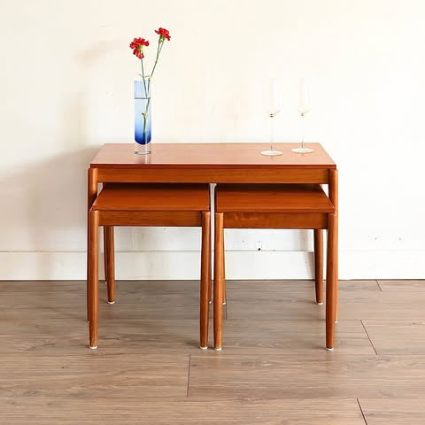 Mid Century Teak Nesting Table Set