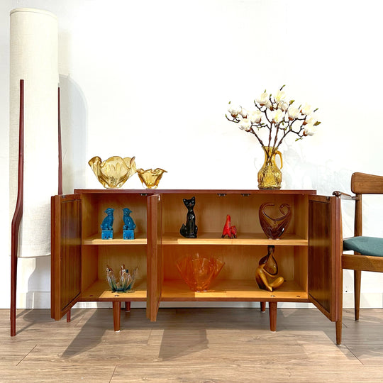 Mid Century Walnut Sideboard LP Cabinet by Chiswell