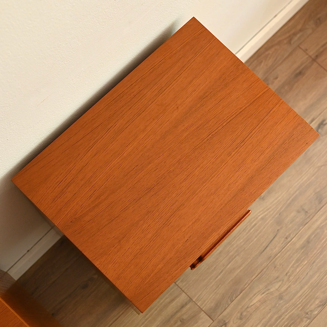 Mid Century Teak Bedside Table Pair by Reliance