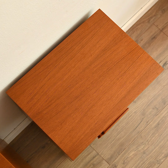 Mid Century Teak Bedside Table Pair by Reliance
