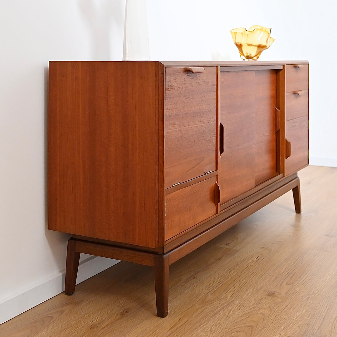Mid Century Teak Dresser Drawers Low Boy Sideboard by Maison Paul