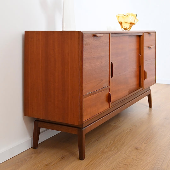 Mid Century Teak Dresser Drawers Low Boy Sideboard by Maison Paul
