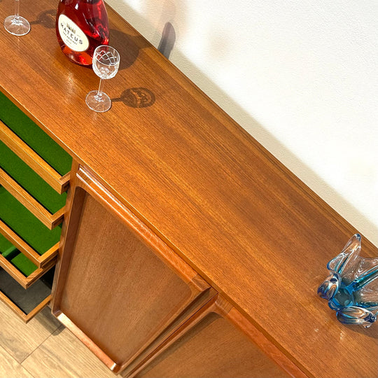 Mid Century Teak Sideboard Storage Cupboard Credenza Wall Unit by Chiswell