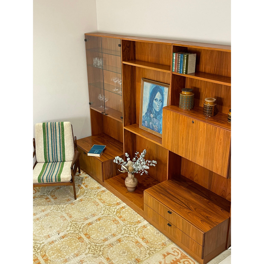 Mid Century Rosewood Wall Unit made in the UK