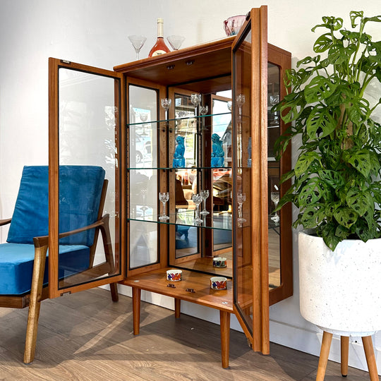 Mid Century Teak Sideboard Display Cabinet by Chiswell