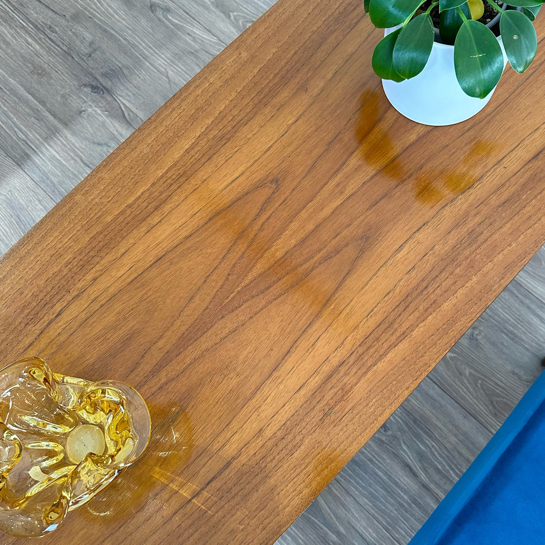 Mid Century Teak Coffee Table with Magazine Shelf