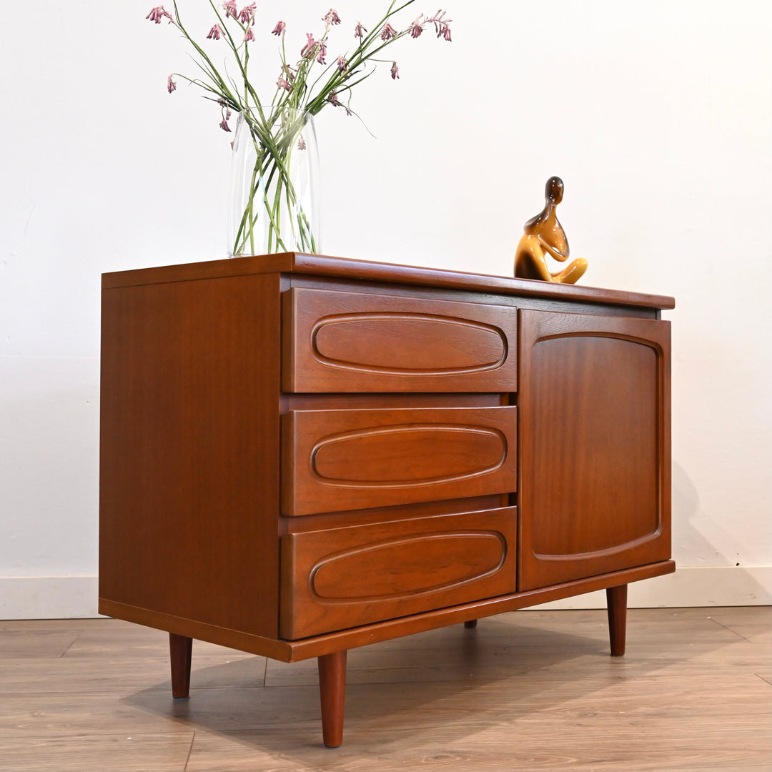 Mid Century Teak Sideboard LP Record Cabinet by Noblett