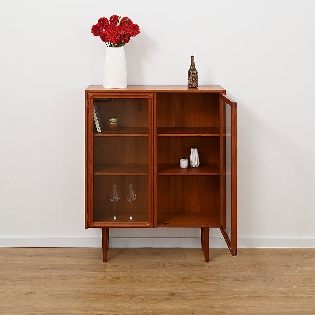 Parker Teak Glass Display Cabinet Sideboard Credenza