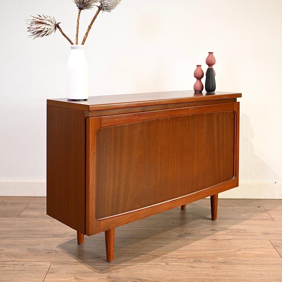 Mid Century Walnut Sideboard Cabinet by Noblett