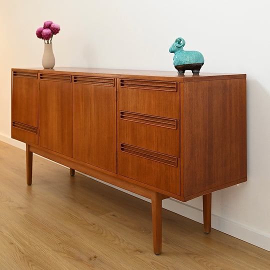 Mid Century Teak Sideboard LP Record Cabinet by Wrightbilt