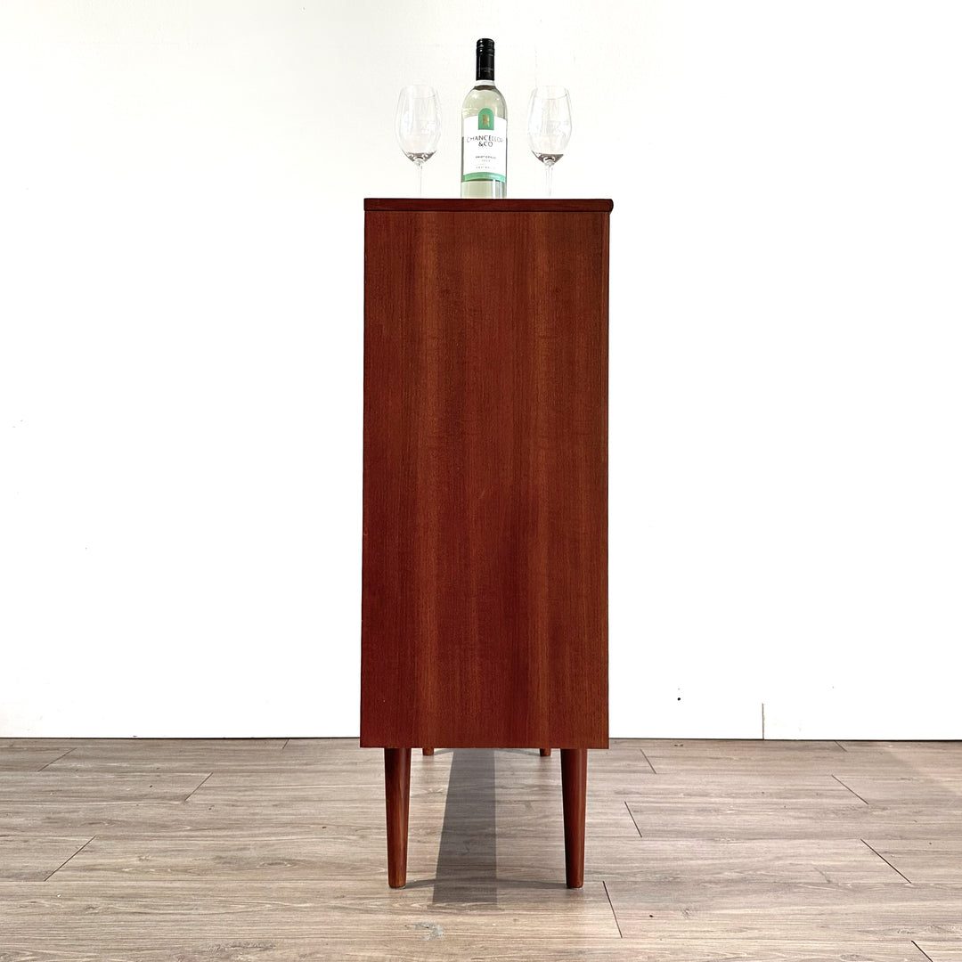 Mid Century Walnut Sideboard Bar Cabinet by Chiswell