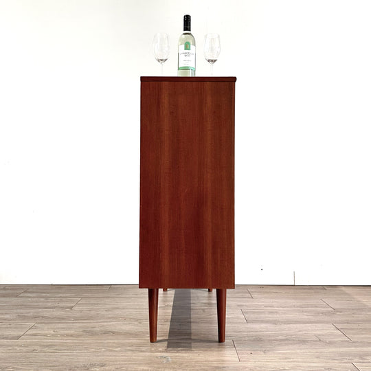 Mid Century Walnut Sideboard Bar Cabinet by Chiswell