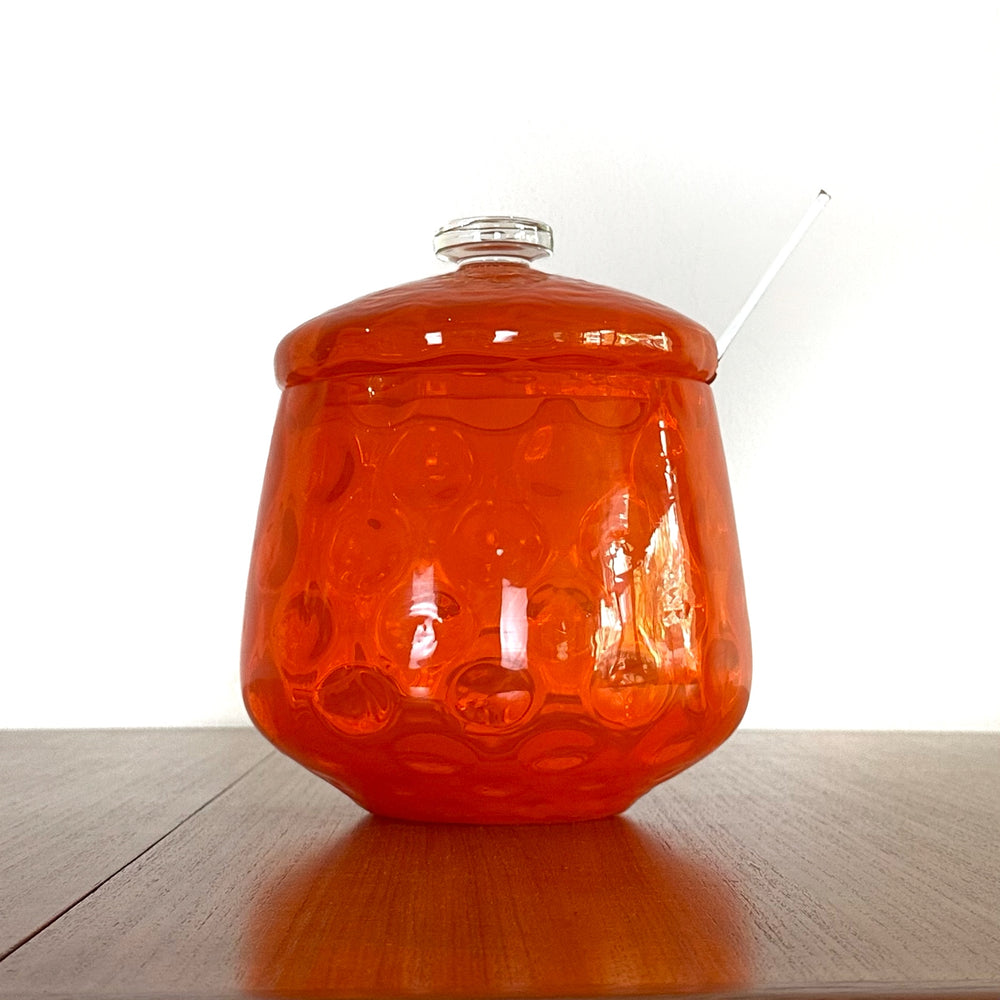 1970s Orange Glass Punch Bowl Set