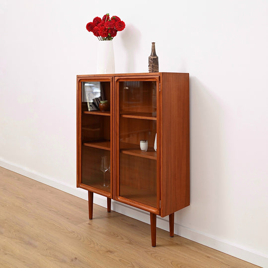 Parker Teak Glass Display Cabinet Sideboard Credenza