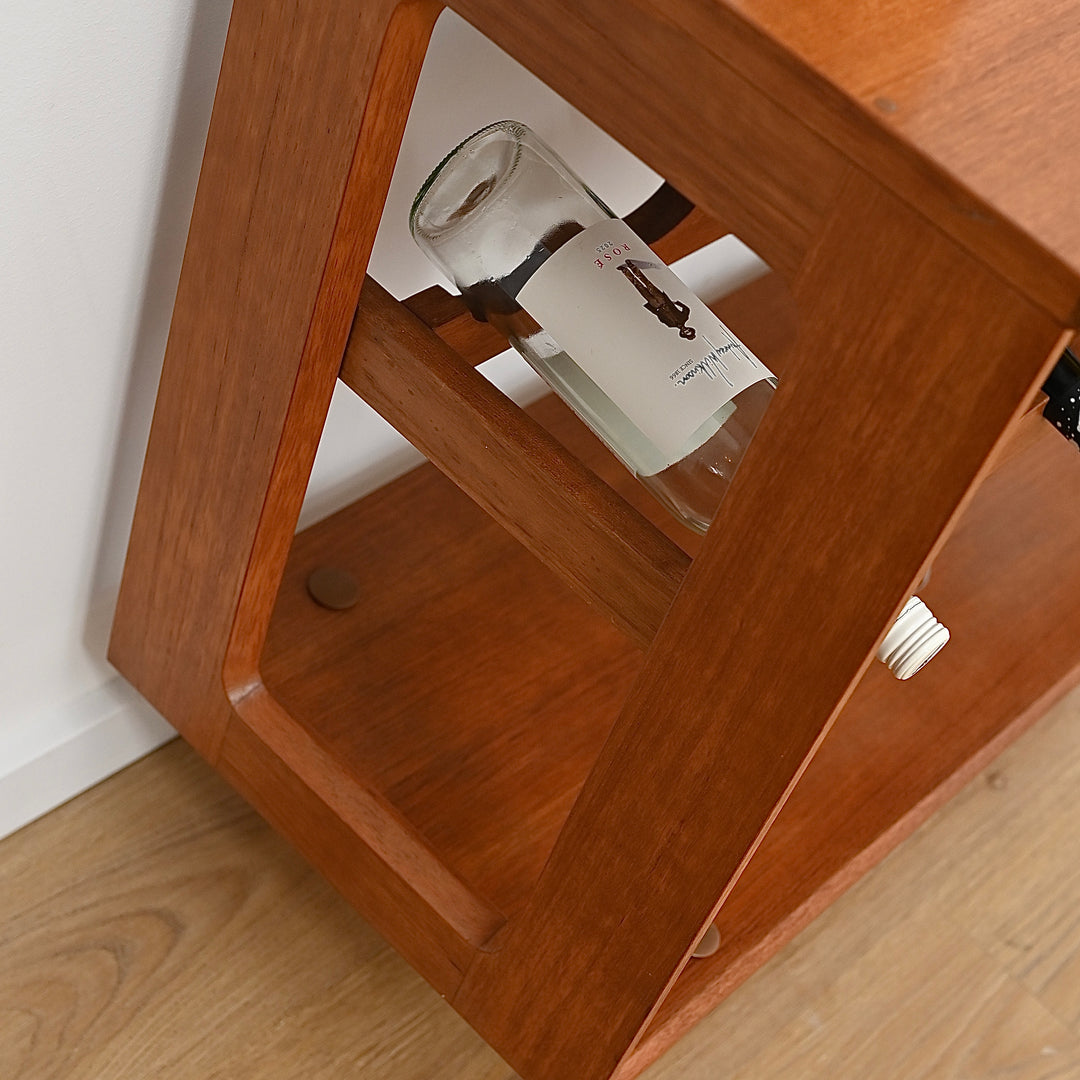 Mid Century Teak Wine Bar Storage Side table by Chiswell