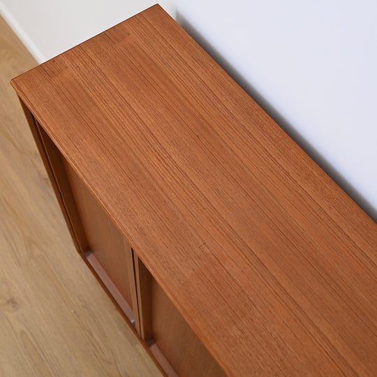 Mid Century Teak Sideboard Credenza Display Bar Cabinet by Chiswell